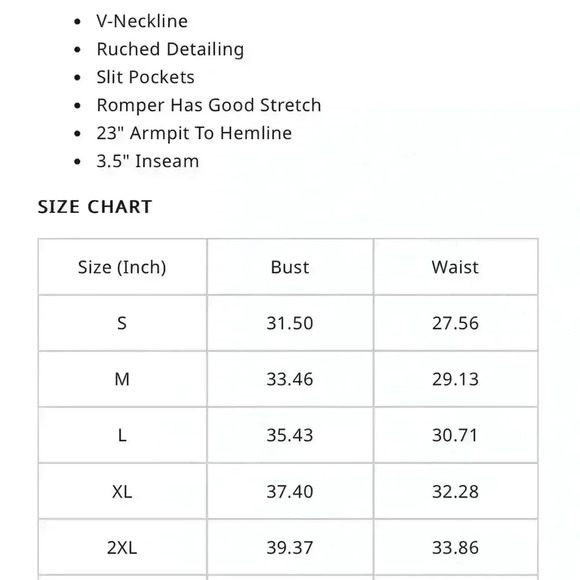 NWT Olive Flowy Romper with pockets. Size XL - Picture 4 of 5